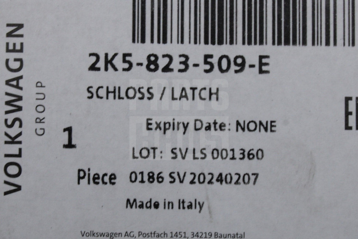 VW Caddy Scirocco Touran 2011-2020 bonnet lock mechanism 2K5823509E