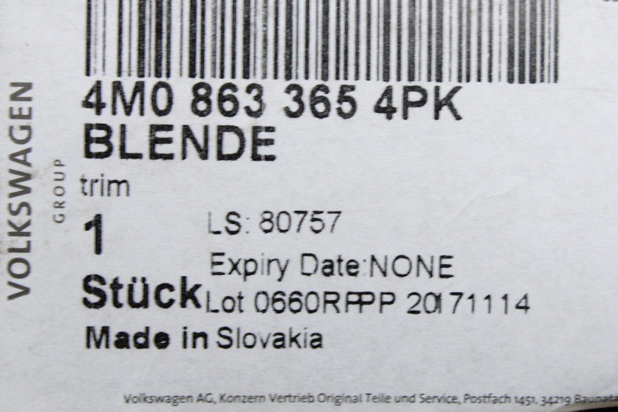 Audi Q7 2016-on interior boot compartment switch trim 4M0863365 4PK