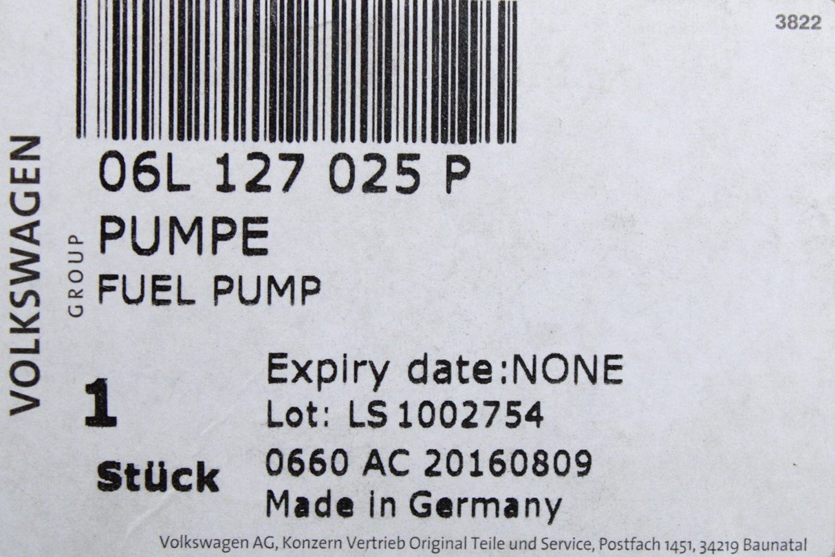 VW Audi Skoda SEAT 2.0 TSI TFSI high pressure fuel pump 06L127025P