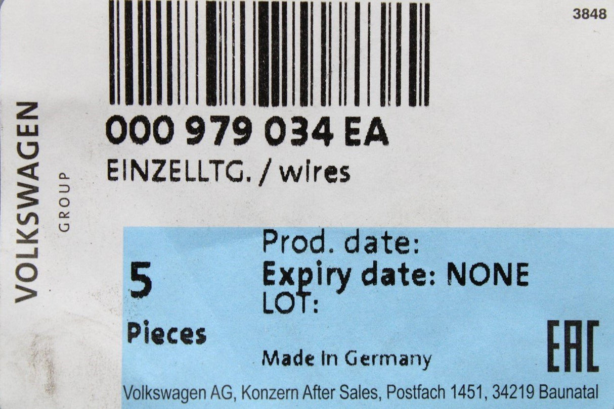 VW Audi Skoda SEAT electrical repair wires (x5) 000979034EA