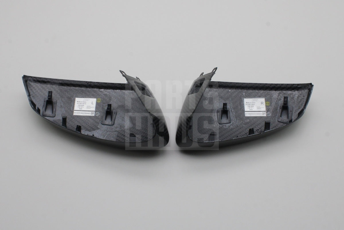Audi A3 S3 RS3 21-on RHD carbon fibre wing mirror covers set 8Y2072531A 3Q0 / 8Y2072531/532A 3Q0