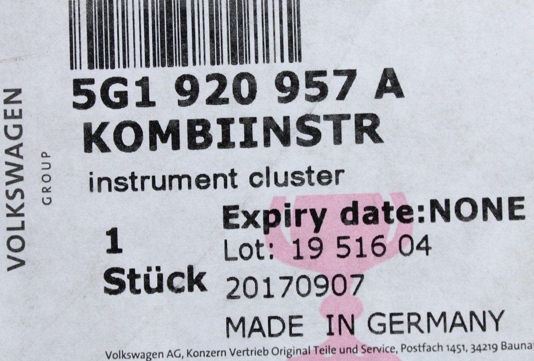 VW Golf MK7 GTD 2013-16 dashboard instrument dials (mph) 5G1920957A