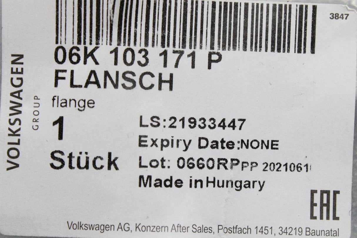 VW Audi Skoda SEAT 1.8 2.0 crankshaft oil seal flange (rear) 06K103171P