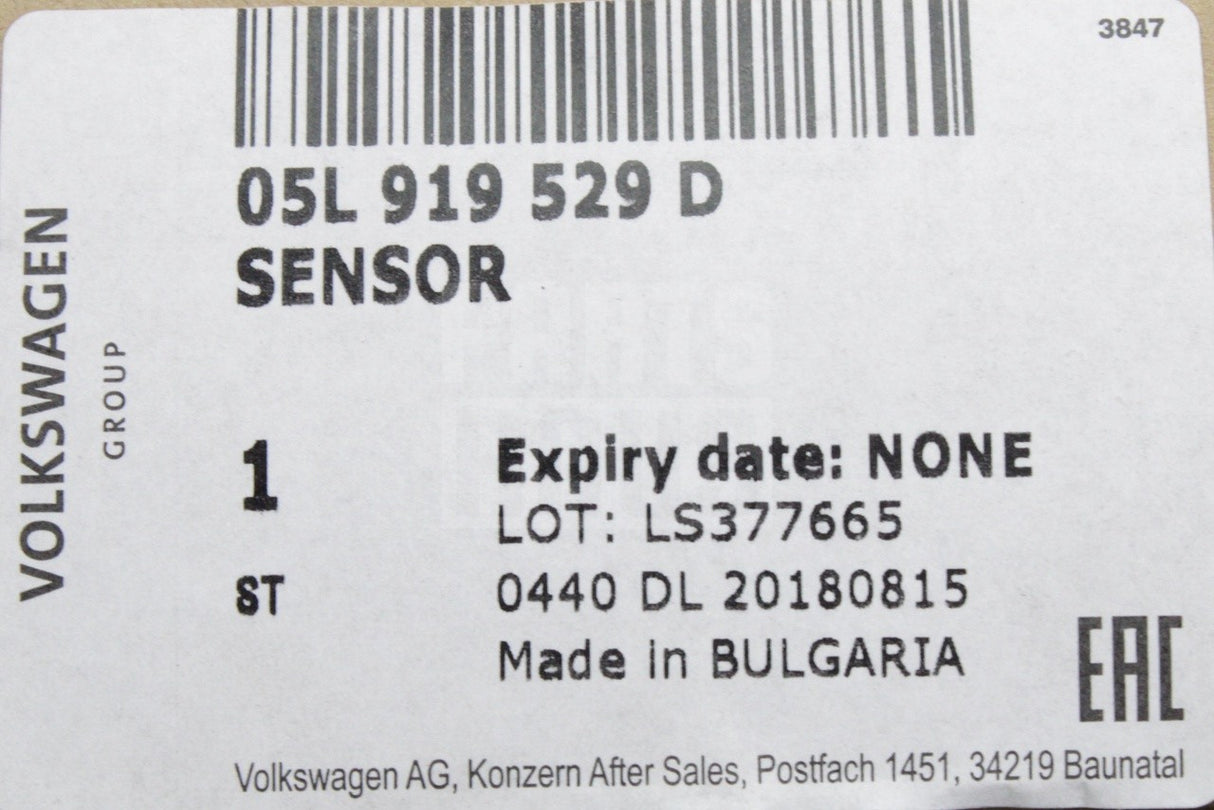 Audi A6 A7 Q5 2.0 TDI exhaust temperature sensor pre turbo 05L919529D