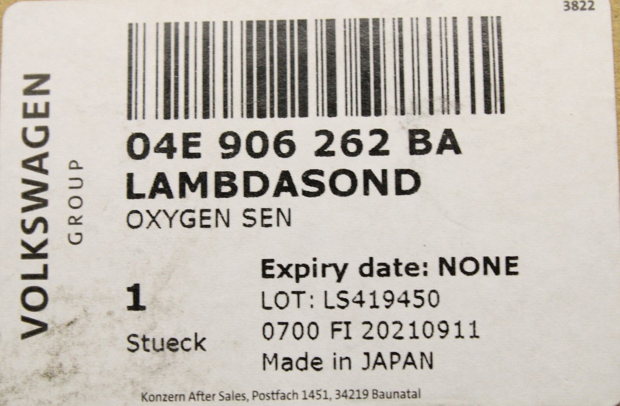 VW Polo 6C Audi Skoda SEAT post-cat lambda sensor (1.4 TSI) 04E906262BA