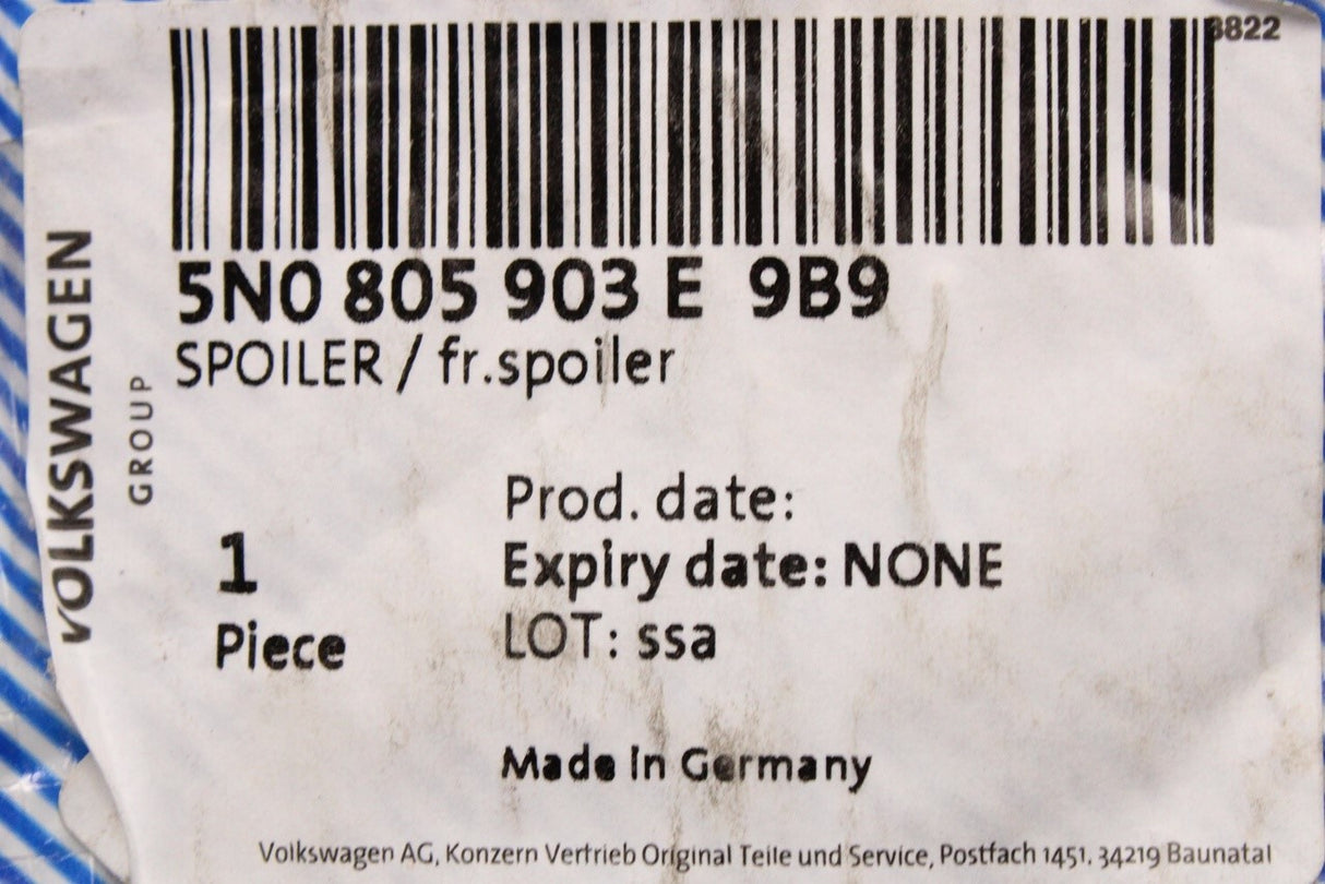 VW Tiguan 5N 2008-11 lower front bumper spoiler splitter 5N0805903E 9B9