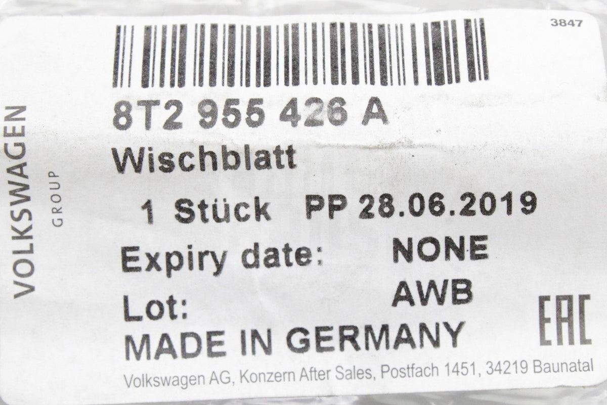 Audi A5 S5 2008-2011 front aero wiper blade 600mm (right) 8T2955426A