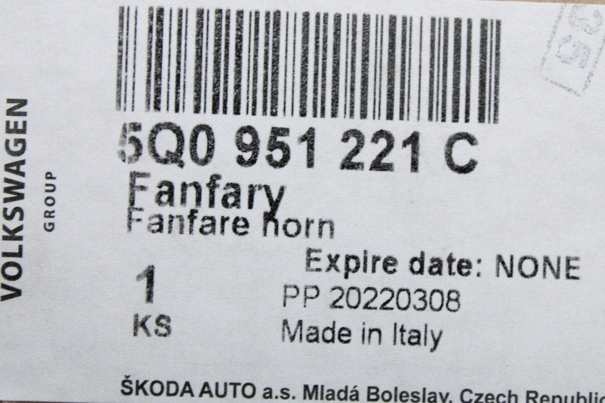SEAT Ateca Leon Skoda Karoq low tone horn 5Q0951221C