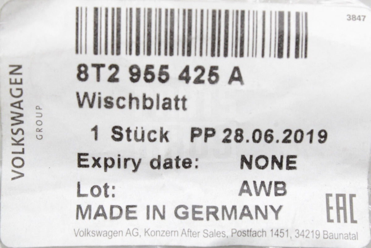 Audi A5 S5 2008-2011 front aero wiper blade 510mm (left) 8T2955425A