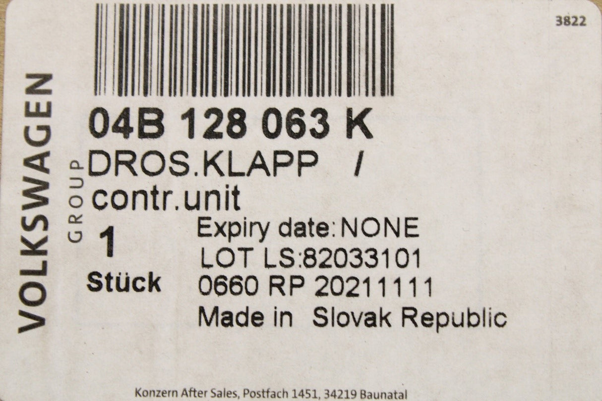 VW Polo Audi A1 SEAT Skoda 1.4 TDI throttle body 04B128063K