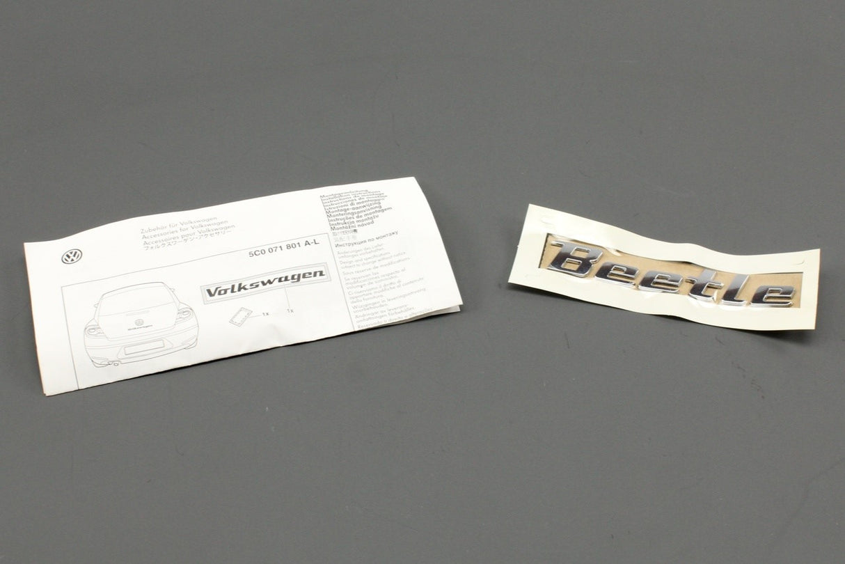 VW Beetle 2012-2018 rear boot lid lettering badge 5C0071801A