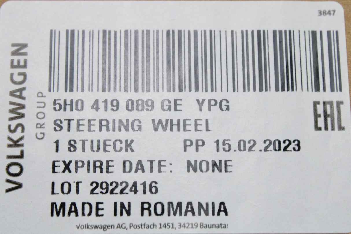 VW Golf MK8 Arteon Tiguan 18-on R-Line steering wheel 5H0419089GE YPG