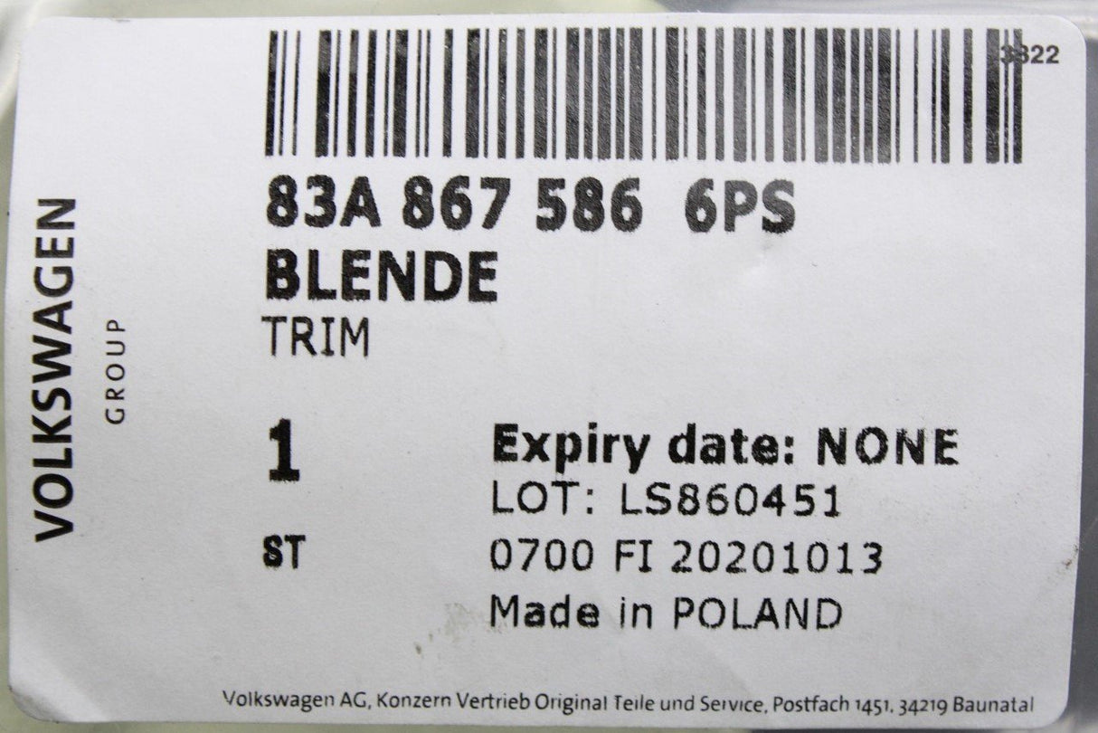 Audi Q3 RSQ3 19-on interior door grab handle trim (right) 83A867586 6PS