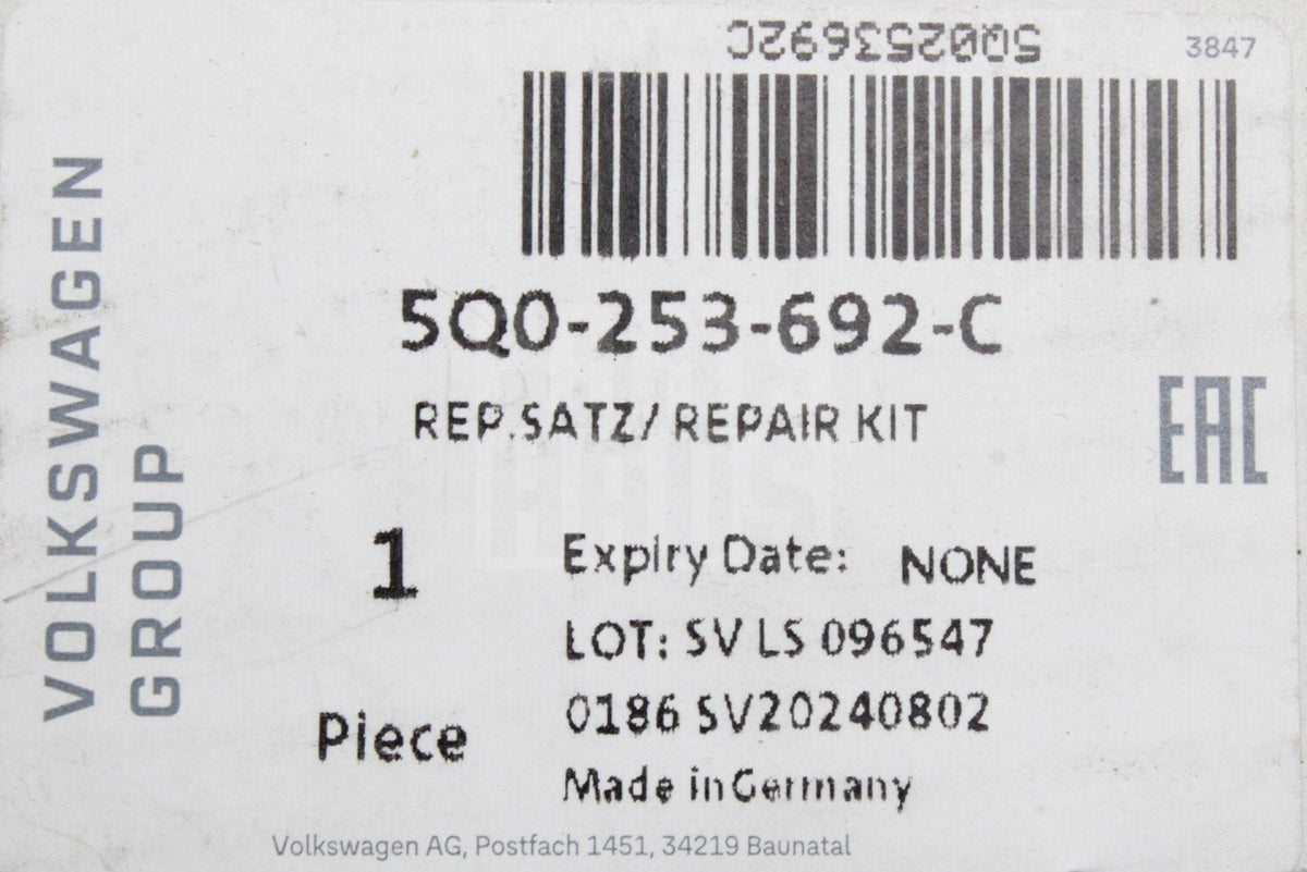 VW Golf MK8 Audi Q3 Skoda SEAT 15-on exhaust flap repair kit 5Q0253692C