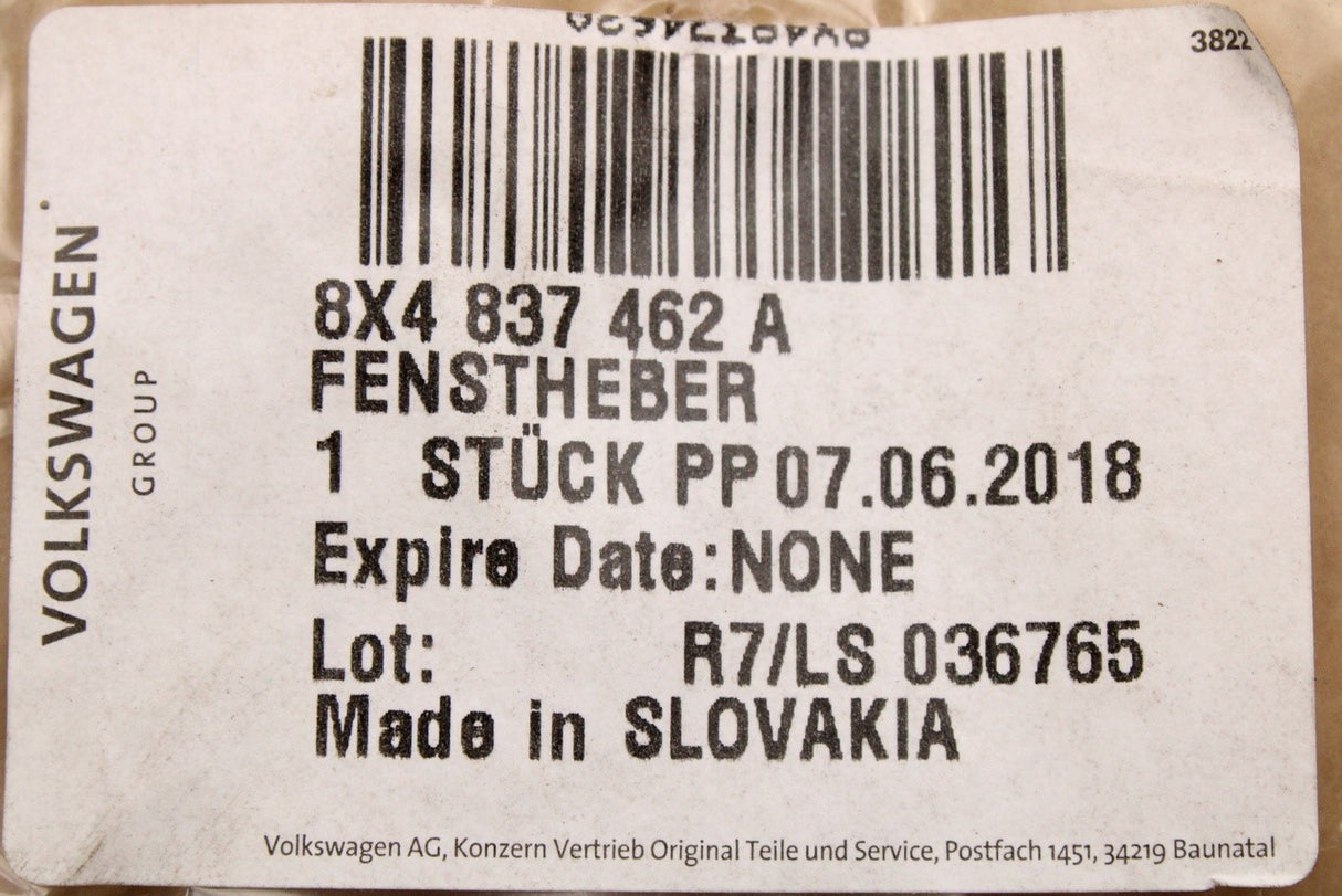 Audi A1 2011-2018 window regulator (front right) 8X4837462A