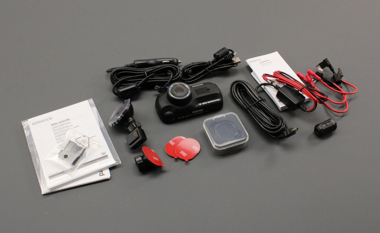 VW Kenwood DRV-A501W Pro Pack dash cam w/ hardwire kit ZGB000052501