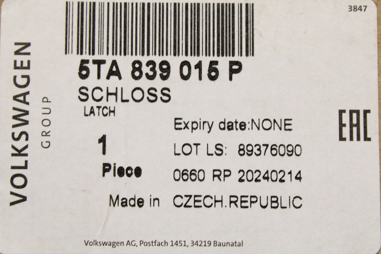 VW Golf MK7 Audi Q3 Skoda SEAT 2013-on door lock (rear left) 5TA839015P