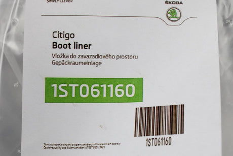 Skoda Citigo 2012-on flexible foam boot load liner mat 1ST061160