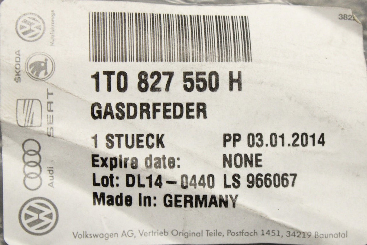 VW Touran 2011-15 tailgate boot lid lift strut 1T0827550H