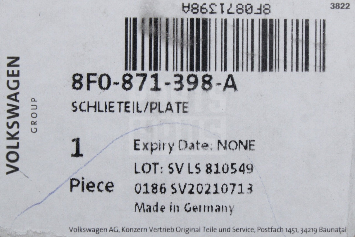 Audi A5 S5 RS5 Cabriolet 2010-2017 roof lock latch (right) 8F0871398A