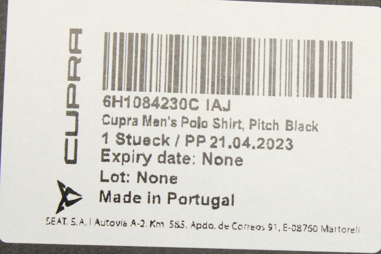 Cupra Polo shirt pitch black (L) 6H1084230C IAJ
