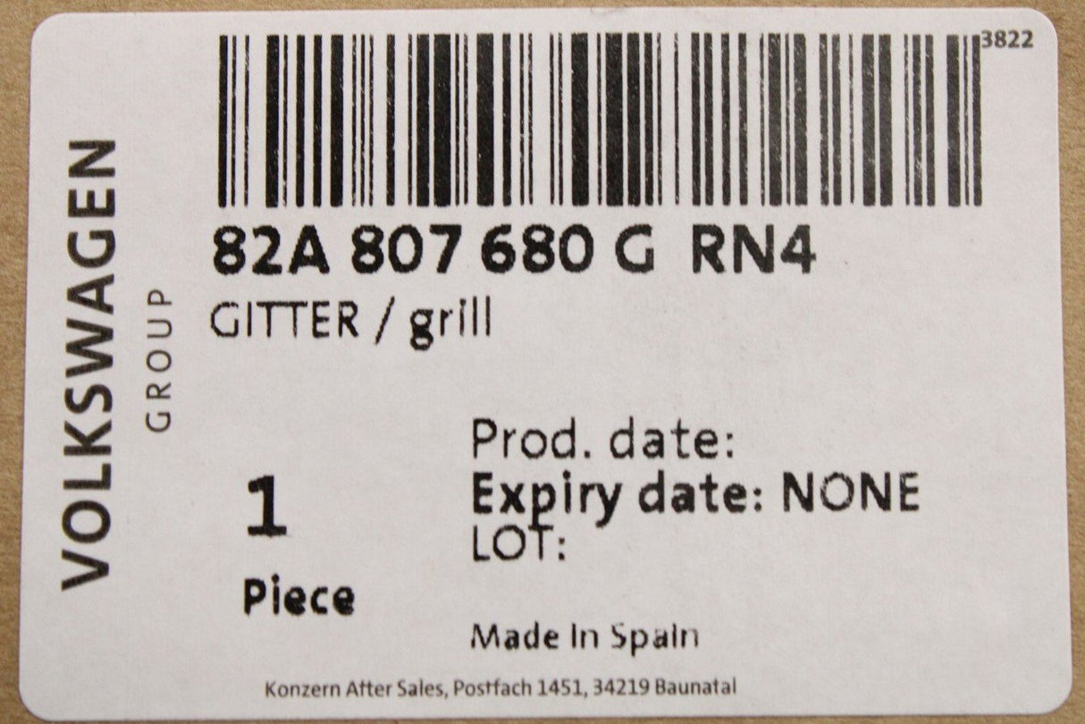 Audi A1 2019-on lower bumper grille (front right) 82A807680G RN4