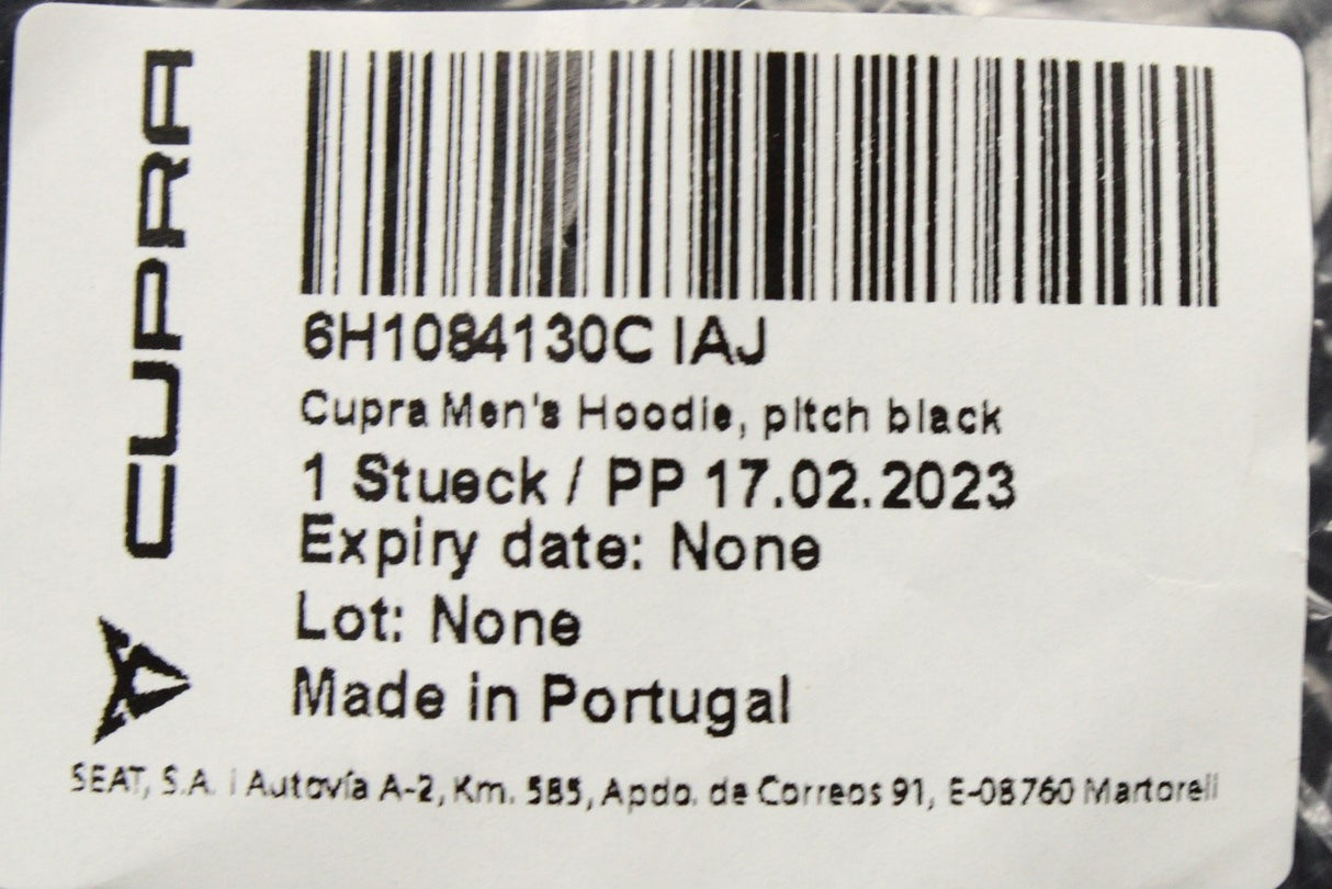 Cupra hoodie pitch black (L) 6H1084130C IAJ