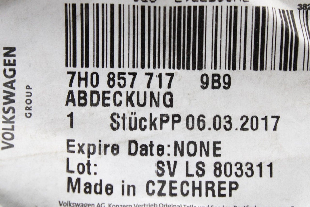 VW Transporter 2003-Onward rear seatbelt cover (outer) 7H0857717 9B9