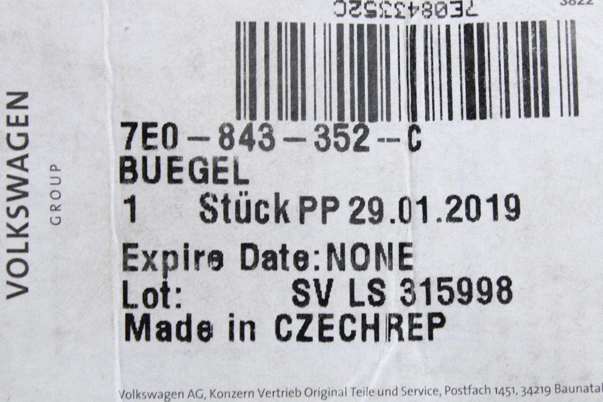 VW Transporter 2003-2020 sliding door handle mount (right) 7E0843352C
