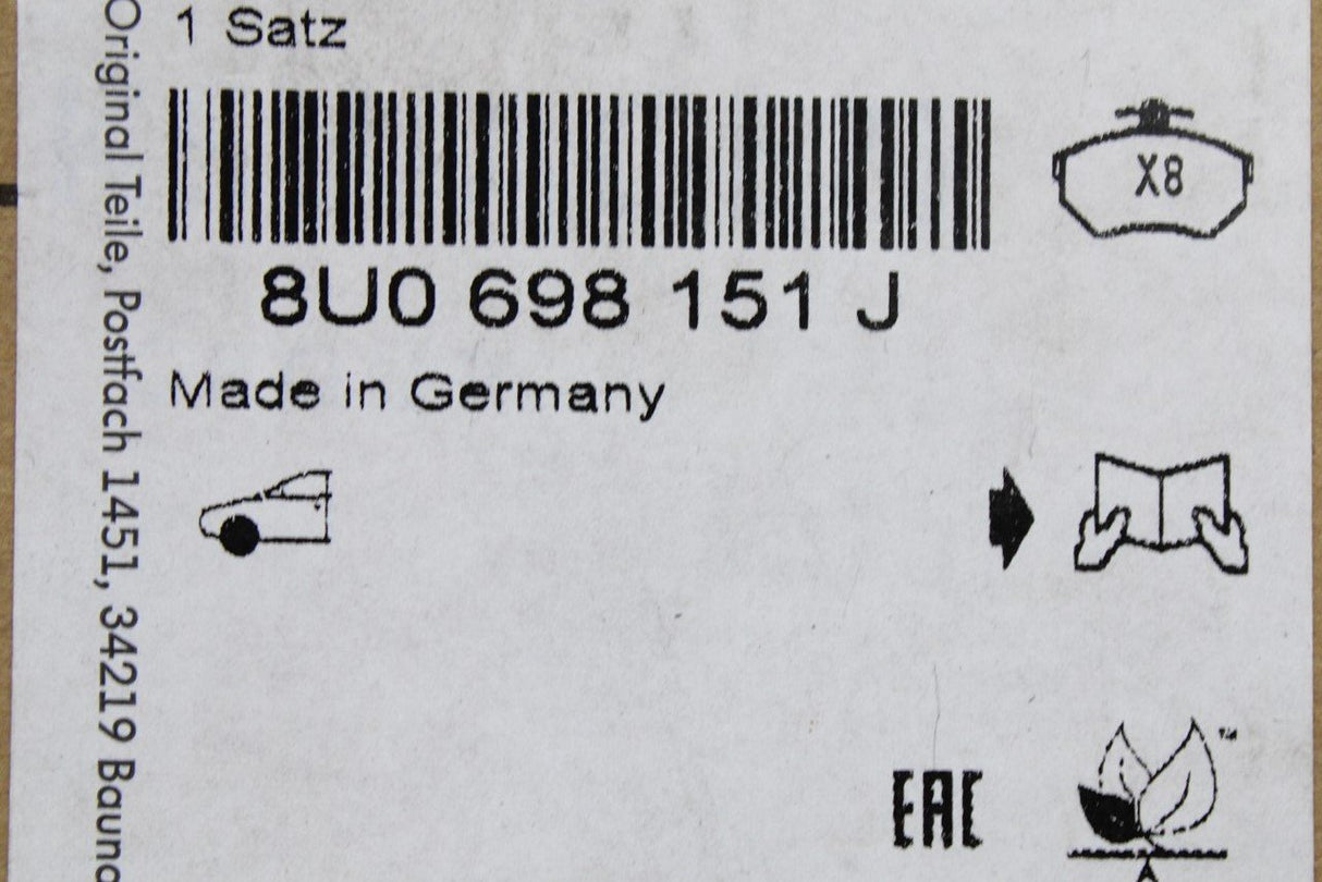 Audi RSQ3 2014-2018 front brake pads for 365mm front discs 8U0698151J