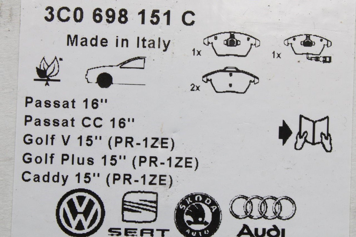 VW Audi Skoda SEAT various models front brake pads set 3C0698151C