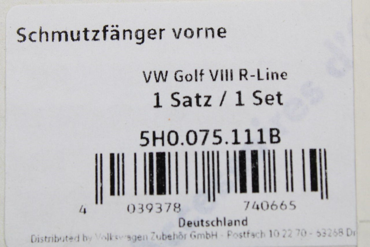 VW Golf MK8 R-Line 2020-on mud flap set (front) 5H0075111B