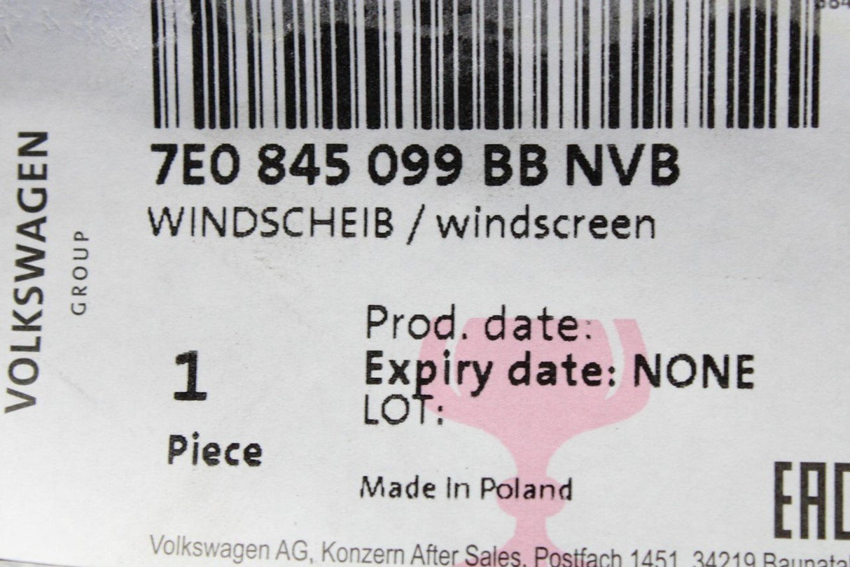VW Transporter T6 T6.1 front windscreen glass 7E0845099BBNVB