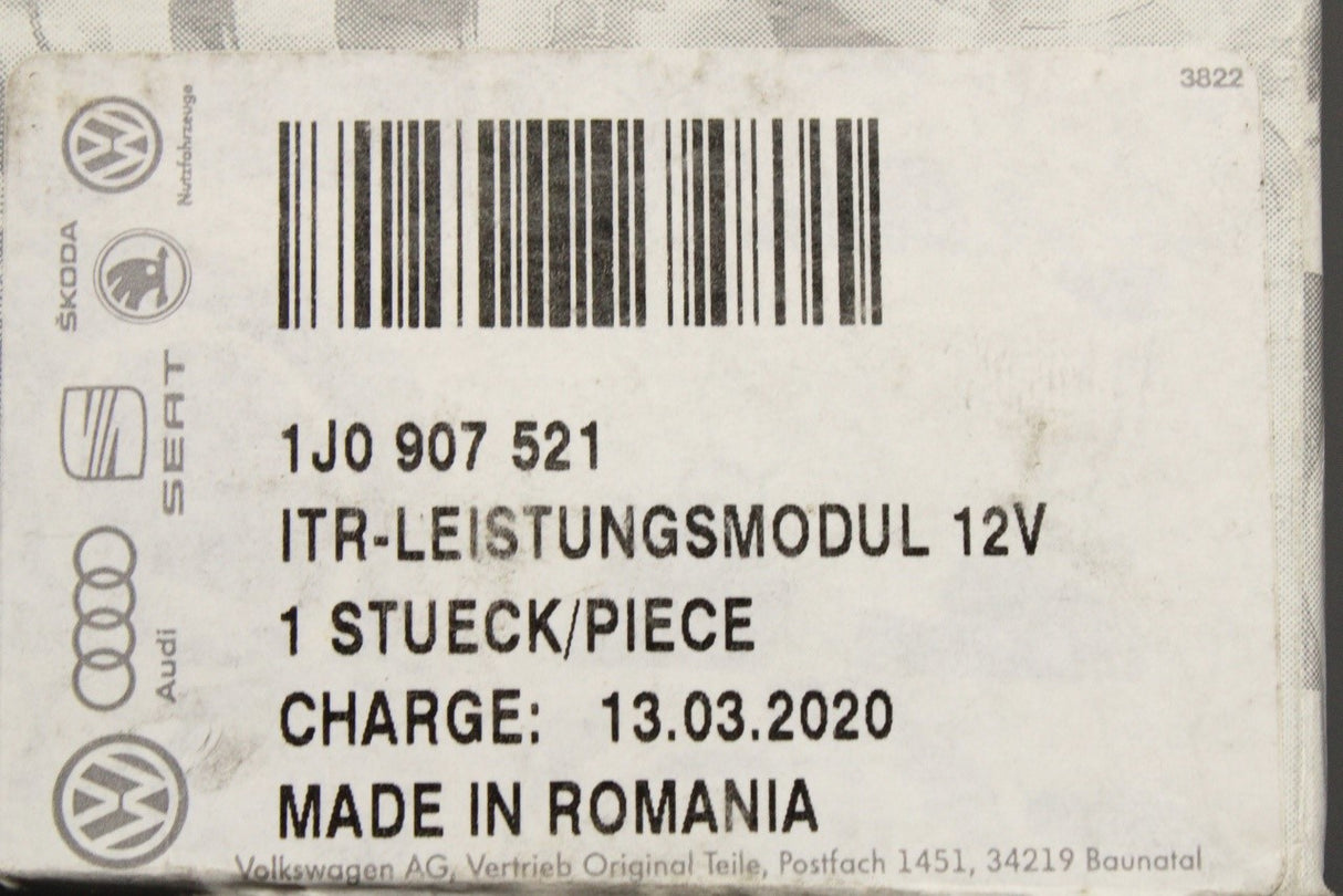 VW Audi Skoda SEAT heater blower fan control resistor 1J0907521