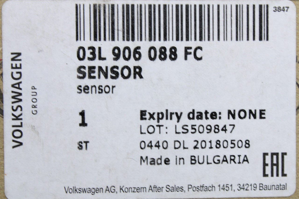 VW Transporter T5.1 2012-2015 2.0 TDI exhaust temperature sensor 03L906088FC