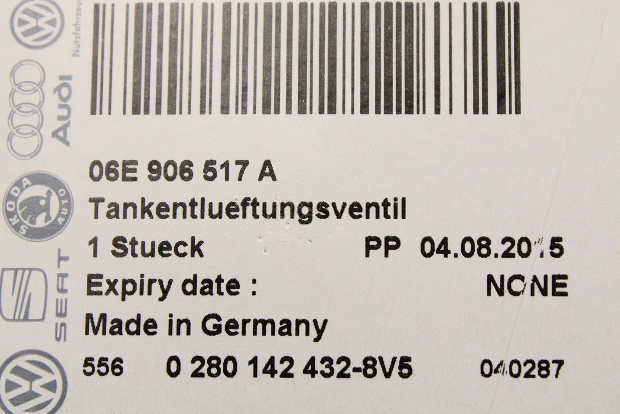 VW Audi Skoda SEAT intake vacuum system valve 06E906517A