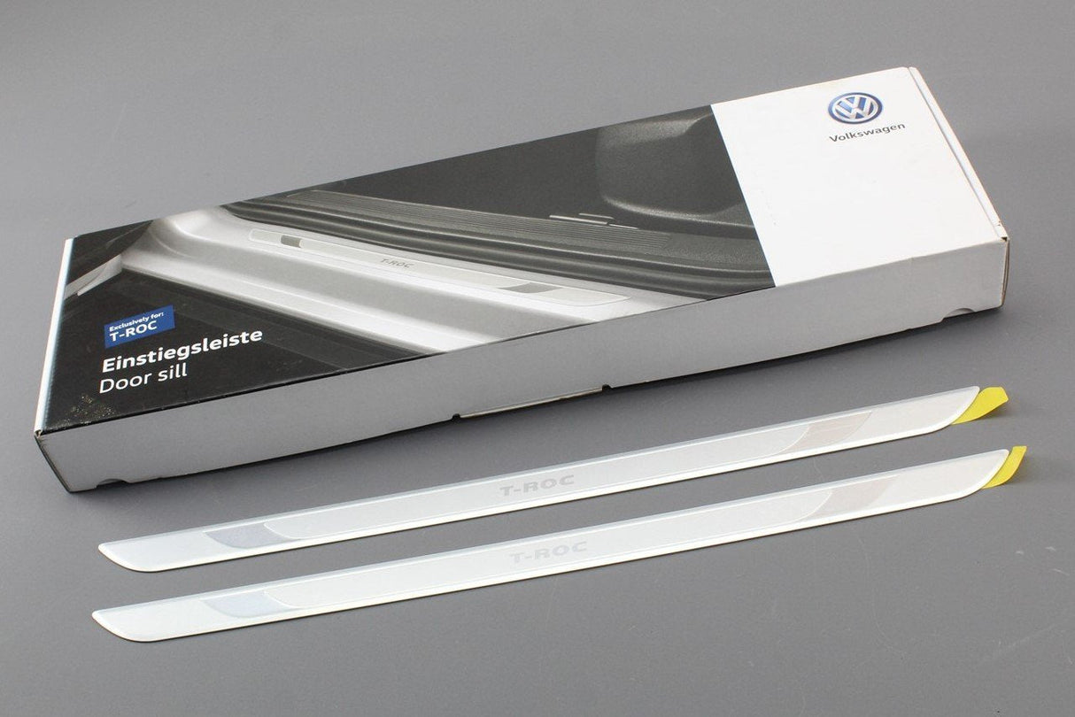 VW T-Roc 2018-on front aluminium door sill protectors set 2GA071303