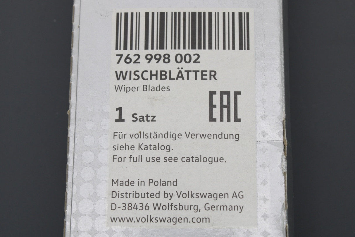 VW Touareg 2018-on RHD front windscreen wiper blades 762998002