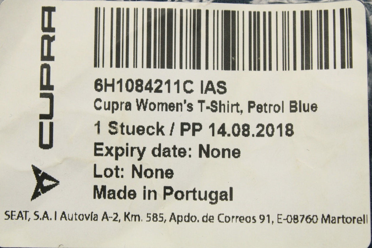 Cupra womens t-shirt petrol blue (large) 6H1084211C IAS