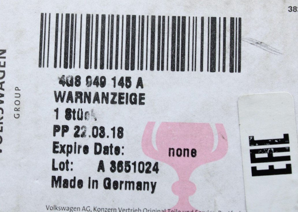 Audi A7 RS7 11-18 lane change assist warning display (left) 4G8949145A