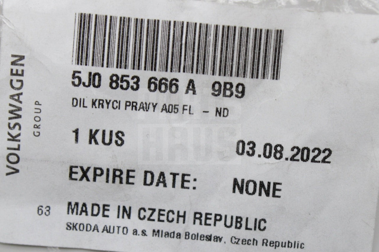 Skoda Fabia Roomster 11-15 lower grilles (left & right) 5J0853665/6A 9B9