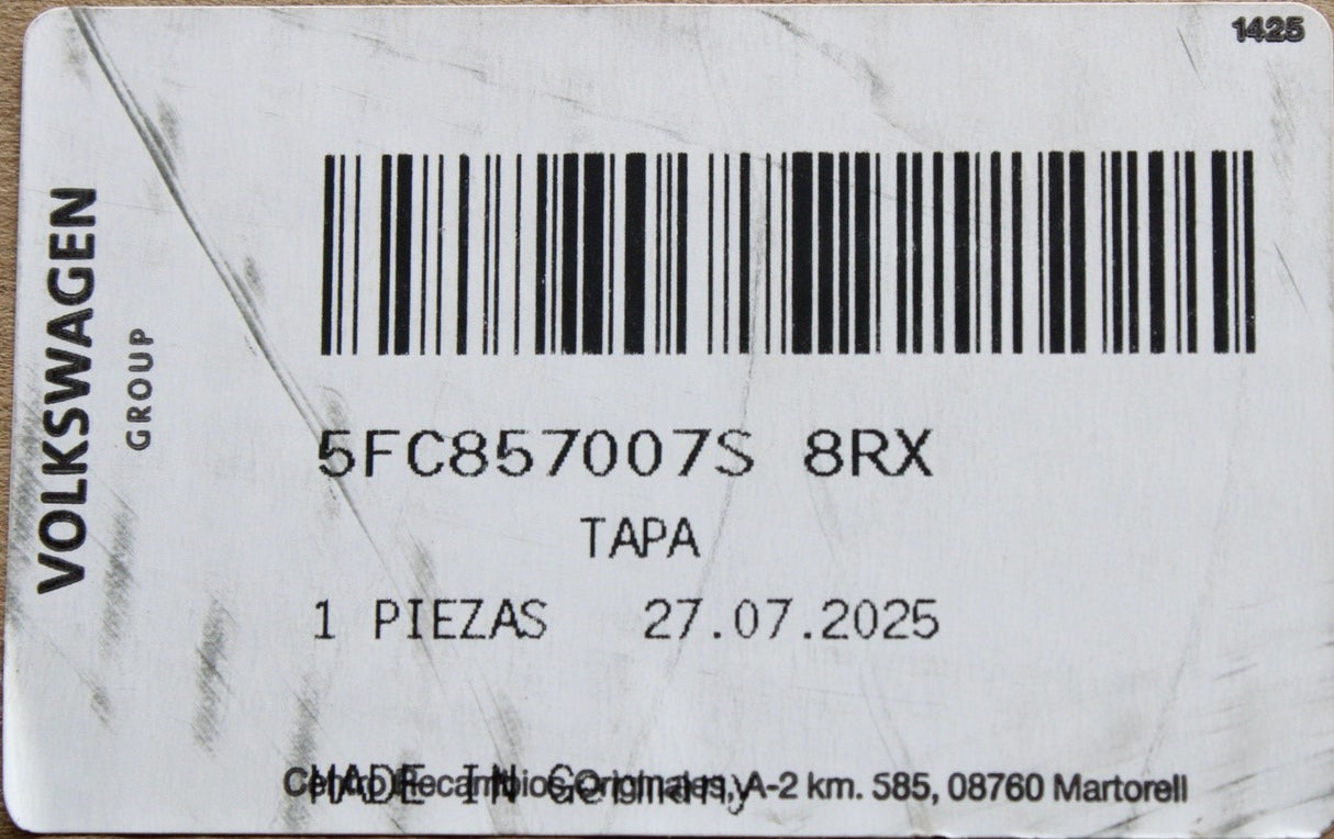 CUPRA SEAT Leon 2020-on RHD dashboard upper trim panel 5FC857007S 8RX