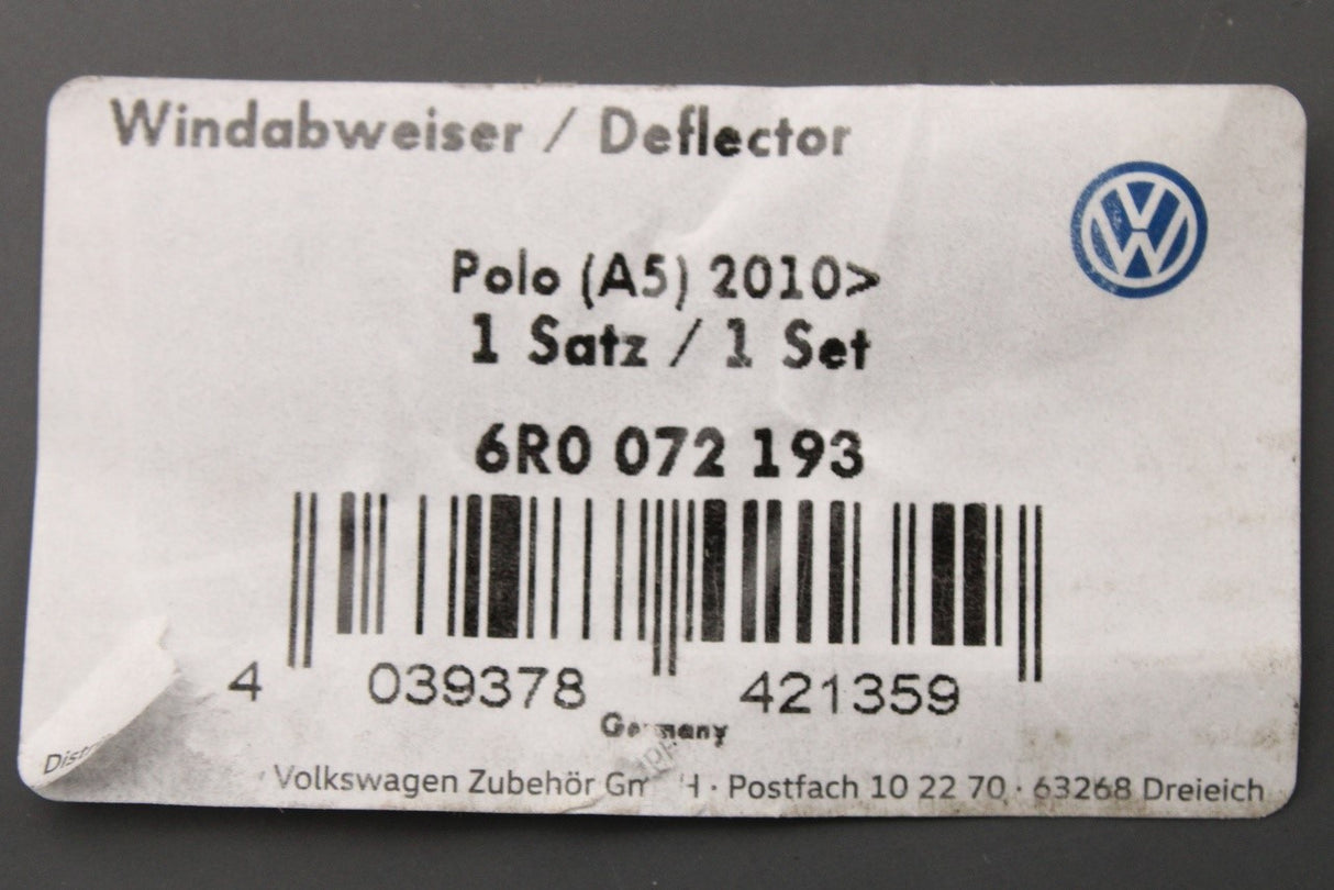 VW Polo 6R 6C 2010-17 front door wind deflectors (5-door) 6R0072193