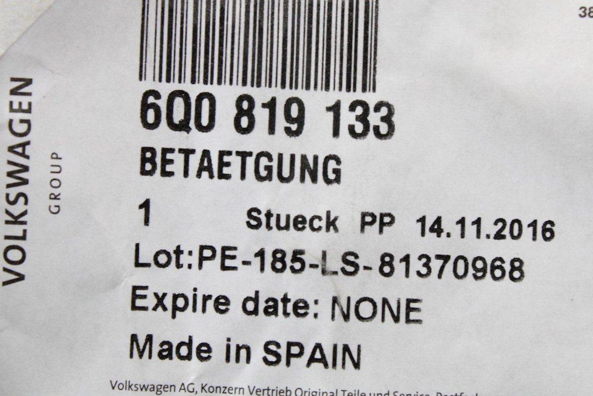 VW Polo Audi A1 Skoda Fabia SEAT Ibiza fresh air actuator 6Q0819133