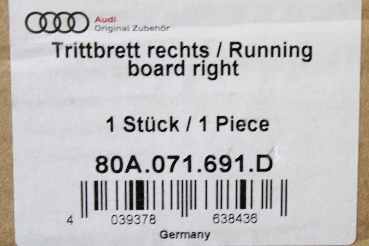 Audi Q5 SQ5 2017-on single side step running board (right) 80A071691D
