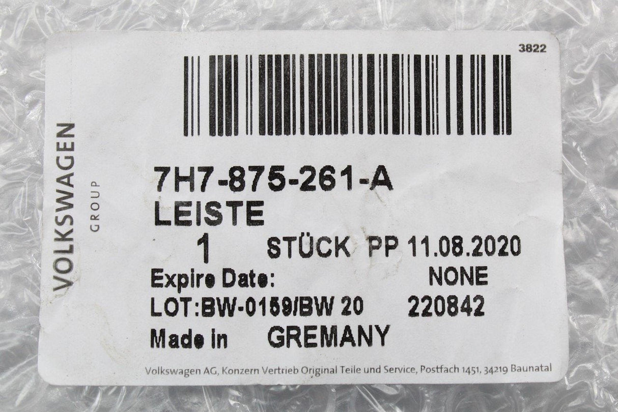VW California T5 T6 T6.1 pop-up roof profile strip left rear 7H7875261A