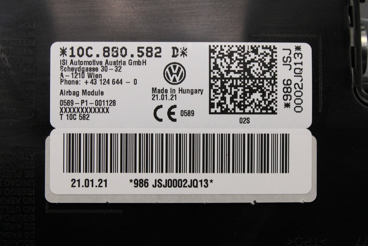 VW ID.3 ID.4 ID.5 Caddy 21-on T6.1 22-24 seat airbag (right) 10C880582D
