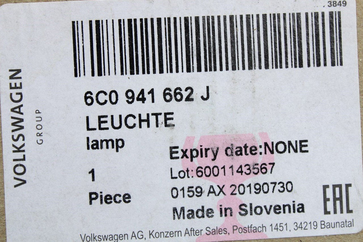VW Polo 6C 2015-18 right DRL daytime running light 6C0941662D