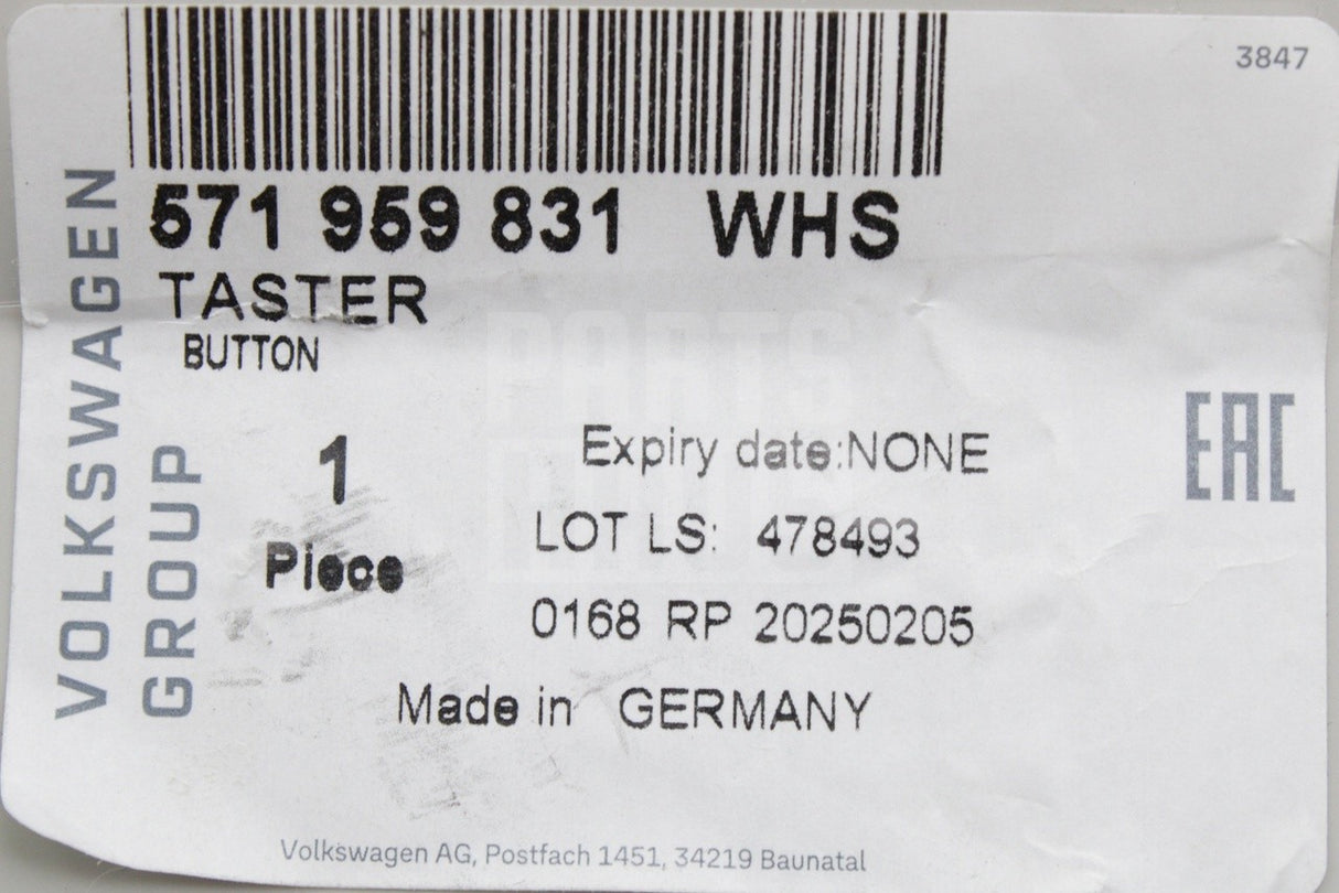 VW Golf MK8 Skoda SEAT CUPRA boot lid tailgate push button 571959831 WHS