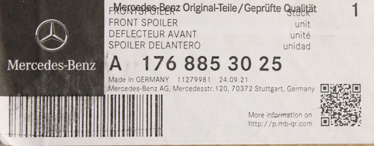 Mercedes-Benz CLA45 A45 front splitter spoiler trim A1768853025